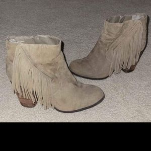 Fringe Suede Ankle Booties